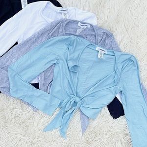 🦋 NEW Long Sleeve Knot Crop Top